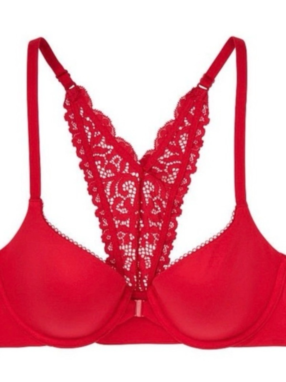 Victoria’s Secret Body by Victoria Red Lined Demi Bra Front Clasp Size 36DDD NWT